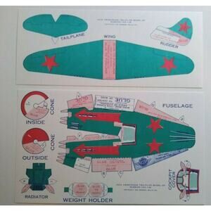 Airplane Toy Jack Armstrong Tru-Flite Model Of Russian Yak 1-26 GM Cereal 1944